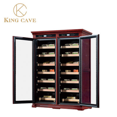 Large Capacity Cigar Cooler Humidor Double Glass Door LED Lighting