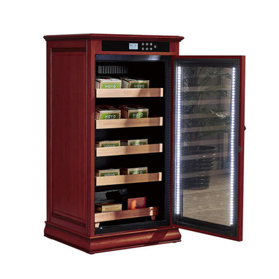 Digital Touch Screen Natural Wood Electric Cigar Humidor Cabinet Cooler