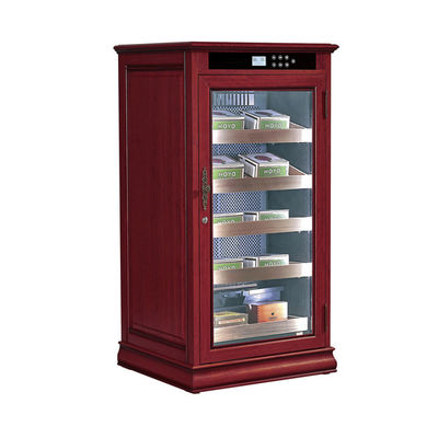 Digital Touch Screen Natural Wood Electric Cigar Humidor Cabinet Cooler