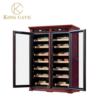 Large Capacity Cigar Cooler Humidor Double Glass Door LED Lighting