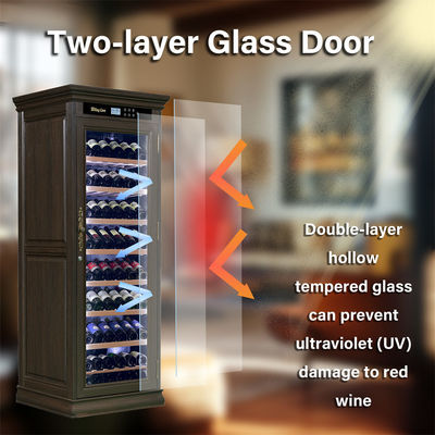 Custom Wine Cooler Cabinet With Touch Control Panel And Locker