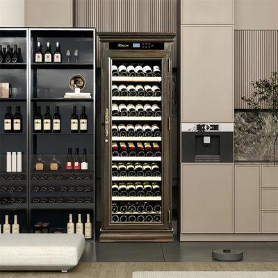 Custom Wine Cooler Cabinet With Touch Control Panel And Locker