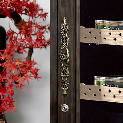 Premium Quality Dark Brown Solid Wood Frame Cigar Cooler Humifier With Locker
