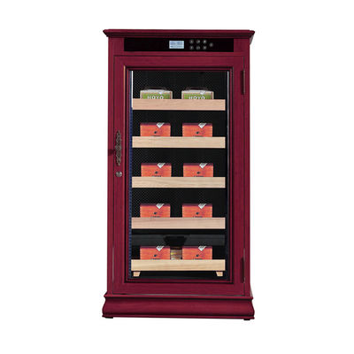 Digital Touch Screen Natural Wood Electric Cigar Humidor Cabinet Cooler