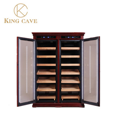 Large Capacity Cigar Cooler Humidor Double Glass Door LED Lighting