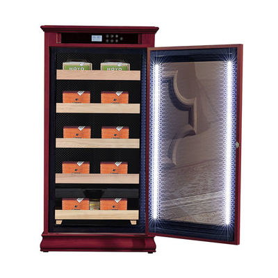 Digital Touch Screen Natural Wood Electric Cigar Humidor Cabinet Cooler