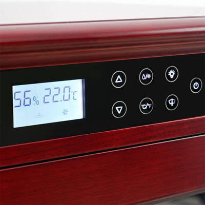 Lockable Glass Door Touch Control Red Solid Wood Cigar Cooler Humidor